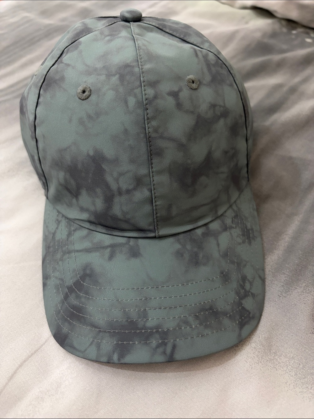 Athleta Green Marble-Print Baseball Cap